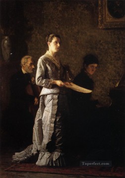 two boys singing Painting - Singing a Pathetic Song Realism portraits Thomas Eakins